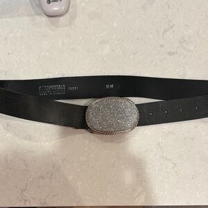 Aeropostale Black Belt with Glittering Silver Buckle